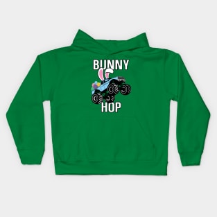 Easter Monster Truck Bunny Hop Boys Girls Easter Egg Kids Hoodie